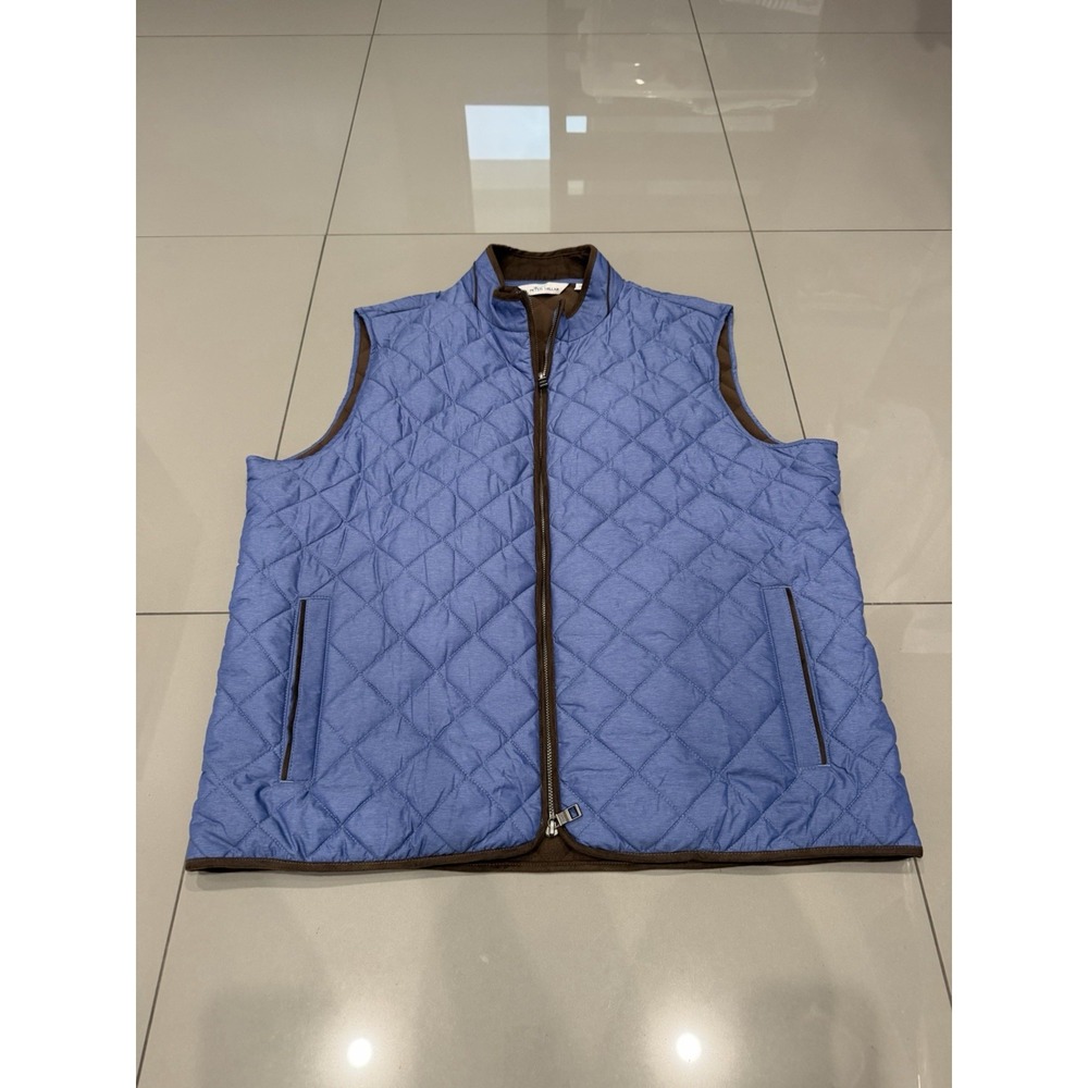 Peter Millar Essex Quilted Vest With Bottle Opener Double Zip XL  Blue